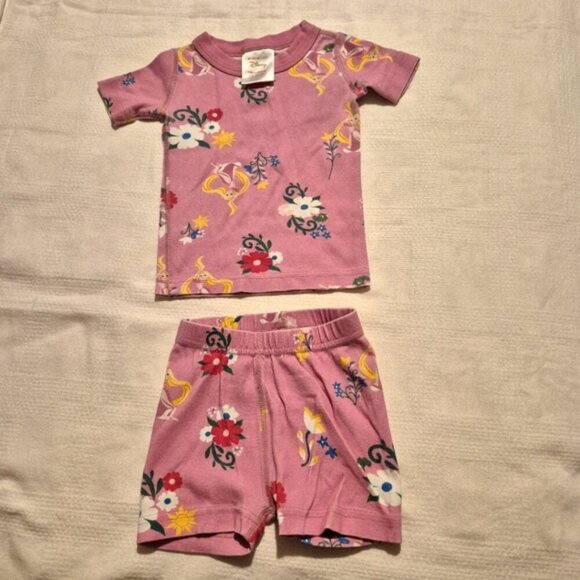 Hanna Andersson girls size 80/85 or 2  Disney pink shortie pajamas, VGUC - Picture 1 of 7